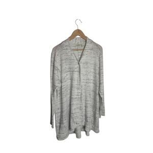 LOGO Lounge by Lori Goldstein Heathered Waterfall hem open cardigan XL